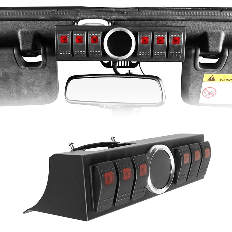 Hooke Road Overhead 6-Switch Pod Panel w/Control & Source System for 2011-2018 Jeep Wrangler JK & Unlimited - Image 1